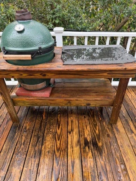 The same deck after cleaning, wood color restored